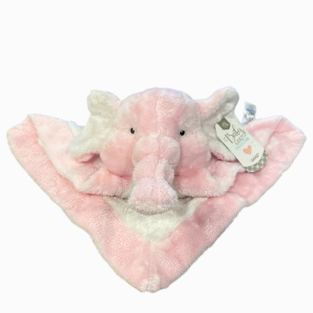 Baby Ganz Jellybean Elephant Lovey Plush Mini Blankie She is Fierce Pink NWT - Picture 3 of 13